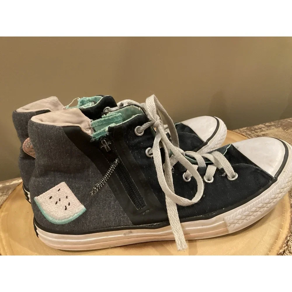 Converse All Star Chuck Taylor Watermelon Black High Top Sneakers Zip‎  Size 6